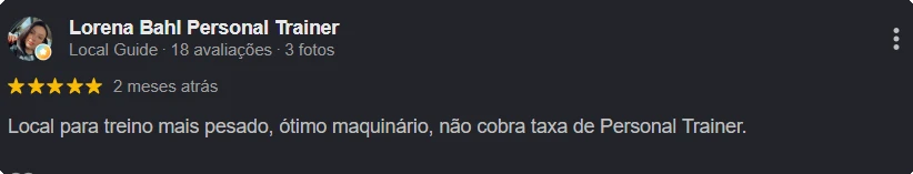 Depoimento de Lorena Bahl no Google